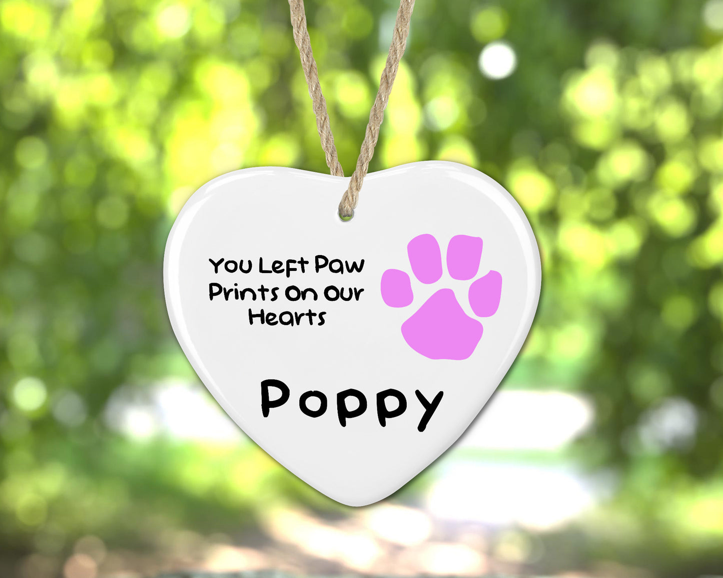 Personalised Ceramic Memorial Paw Heart