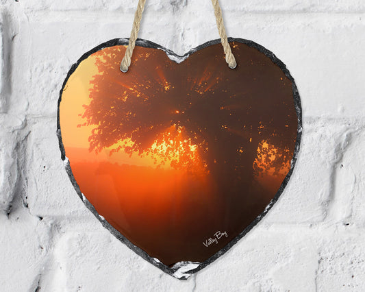 “The Tree Of Light” Heart Slate