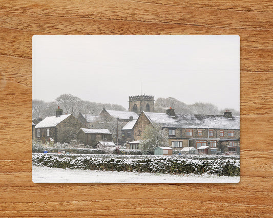 "Bolsterstone in the Snow” Glass Worktop Saver